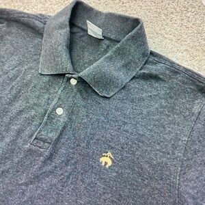 Brooks Brothers Heathered Dark Gray Polo with Small Gold Logo